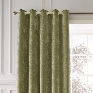 Khaki termo závěsy v sadě 2 ks z žinylky 168x229 cm Selene Luxury Chenille – Hyperion