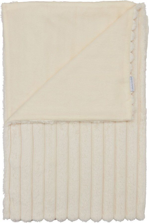 Krémová deka z mikroplyše 130x170 cm Cosy Ribbed – Catherine Lansfield