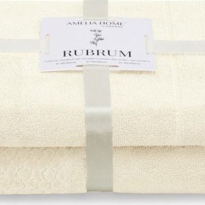 Krémové froté bavlněné ručníky a osušky v sadě 2 ks Rubrum – Restilo