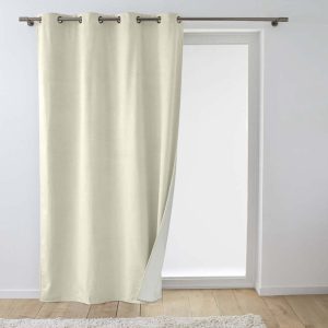 Krémový sametový termo závěs 140x260 cm Polarchic – douceur d'intérieur