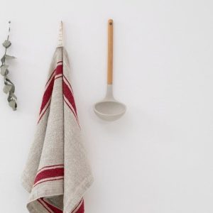 Lněná utěrka 40x65 cm Red Stripe Vintage – Linen Tales