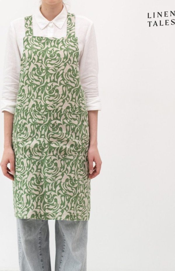 Lněná zástěra Evergreen Damask – Linen Tales
