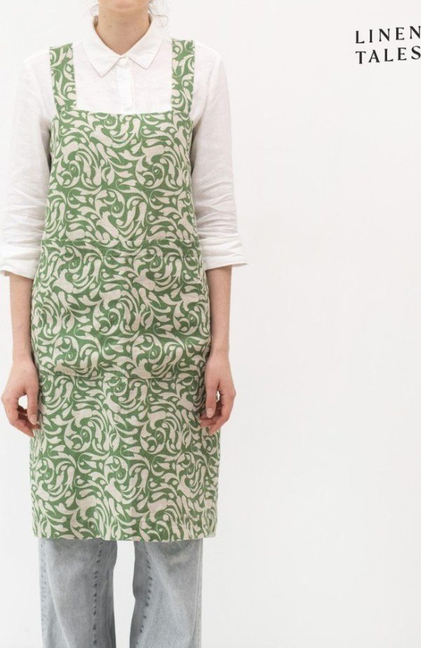 Lněná zástěra Evergreen Damask – Linen Tales