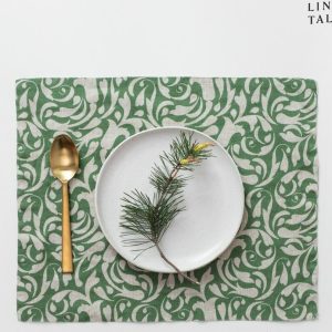 Lněné prostírání 35x45 cm Evergreen Damask – Linen Tales
