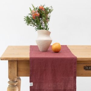 Lněný běhoun na stůl 40x150 cm Marsala – Linen Tales