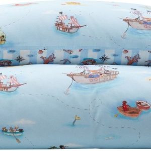 Modré bavlněné dětské povlečení do postýlky 120x150 cm Pirates – Belle & Boo
