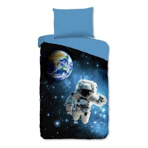 Modré bavlněné dětské povlečení na jednolůžko 140x200 cm Astronaut – Good Morning