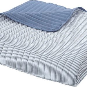Modrý prošívaný přehoz 220x230 cm Stripe – Catherine Lansfield