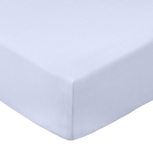 Napínací prostěradlo z bavlněného perkálu v levandulové barvě 135x190 cm Cotton Percale – Bianca
