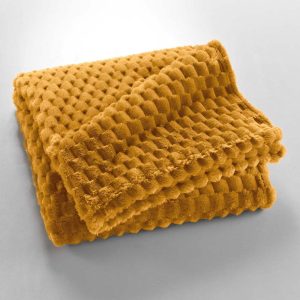 Okrově žlutá deka z mikroflanelu 125x150 cm Mini Frosty – douceur d'intérieur