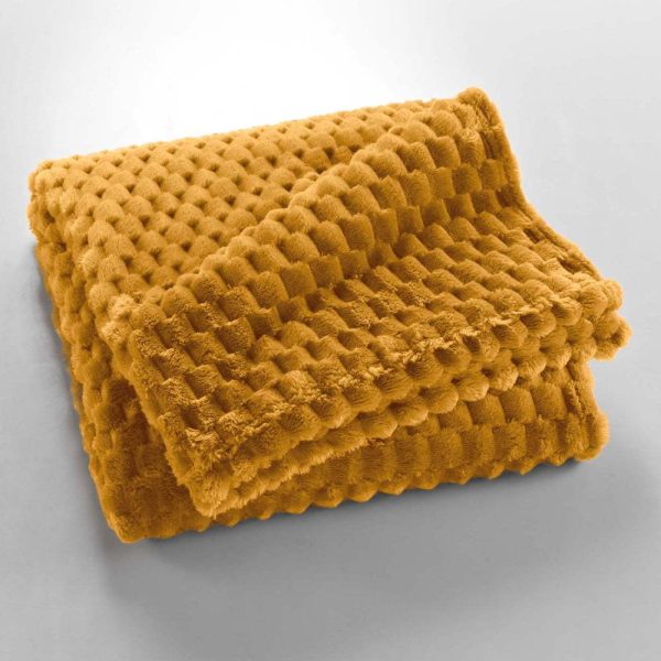 Okrově žlutá deka z mikroflanelu 125x150 cm Mini Frosty – douceur d'intérieur