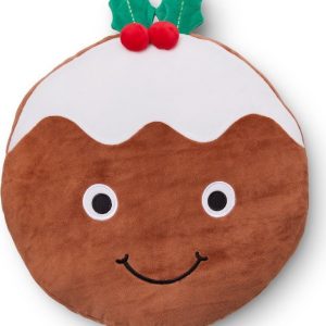Plyšový dekorační polštář s vánočním motivem 35x35 cm Christmas Pudding – Catherine Lansfield
