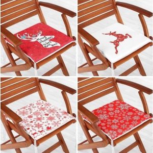 Podsedáky v sadě 4 ks s vánočním motivem 40x40 cm Snowflakes – Mila Home