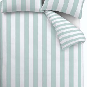 Povlečení na dvoulůžko/prodloužené v mentolové barvě 230x220 cm Cove Stripe – Catherine Lansfield