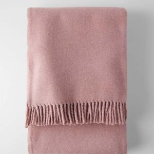 Růžová deka s příměsí bavlny 140x180 cm Basics Plain – Euromant
