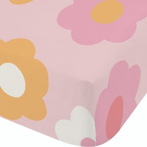 Růžové napínací dětské prostěradlo na dvoulůžko 135x190 cm Retro Daisy – Catherine Lansfield