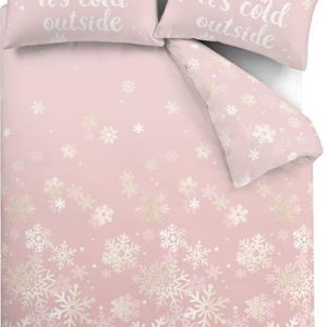 Růžové povlečení na dvoulůžko/prodloužené 230x220 cm Baby It's Cold Outside – Catherine Lansfield