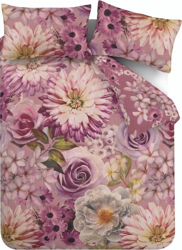 Růžové povlečení na jednolůžko 135x200 cm Rosemoor Floral – RHS