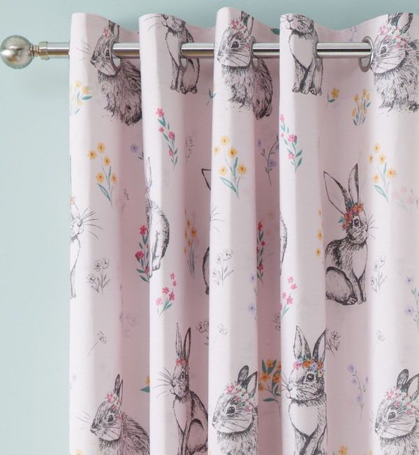 Růžový dětský závěs 2 ks 168x183 cm Bunny Tails Ditsy Flowers – Catherine Lansfield