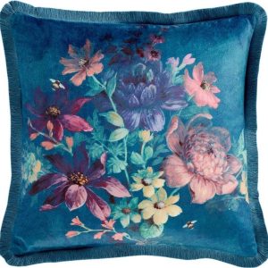 Sametový dekorační polštář 45x45 cm Bridgerton Romantic Floral – Catherine Lansfield