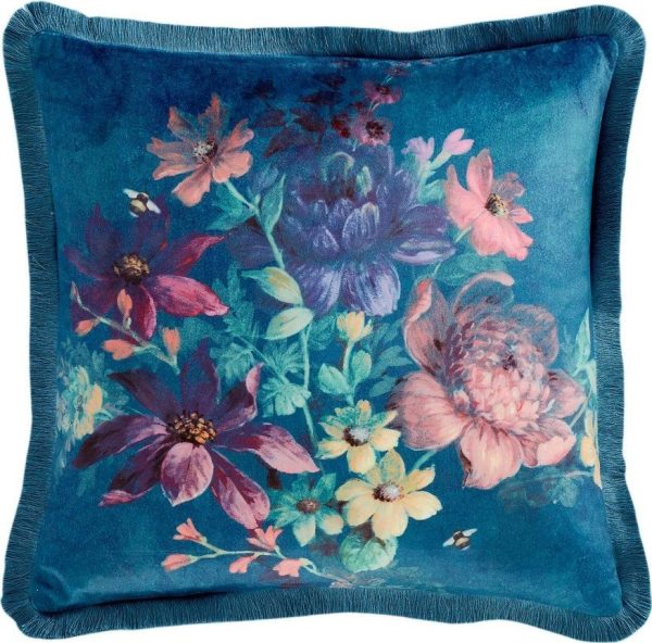 Sametový dekorační polštář 45x45 cm Bridgerton Romantic Floral – Catherine Lansfield