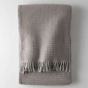 Šedá deka s příměsí bavlny 140x180 cm Uniwaffle – Euromant