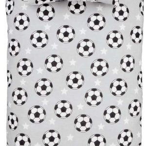 Šedé flanelové dětské povlečení na dvoulůžko 200x200 cm Football Stars – Catherine Lansfield