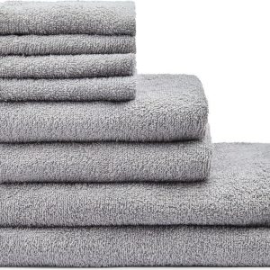 Šedé rychleschnoucí/froté bavlněné ručníky a osušky v sadě 8 ks Quick Dry – Catherine Lansfield