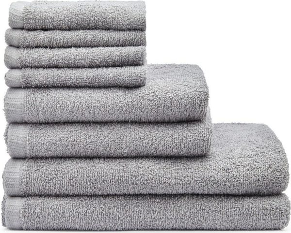 Šedé rychleschnoucí/froté bavlněné ručníky a osušky v sadě 8 ks Quick Dry – Catherine Lansfield