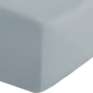 Šedomodré napínací perkálové prostěradlo 135x190 cm Easy Iron Percale – Catherine Lansfield