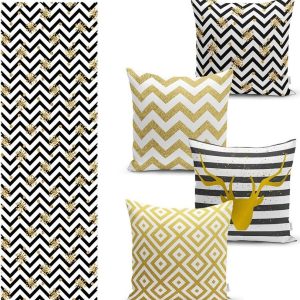 Set povlaků na polštář a běhounu 5 ks ZigZag – Mila Home