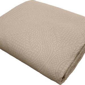 Světle hnědý set přehozu a povlaku na polštář z mikrovlákna 240x260 cm Romane – douceur d'intérieur