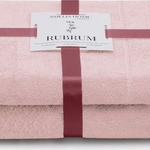 Světle růžové froté bavlněné ručníky a osušky v sadě 2 ks Rubrum – Restilo