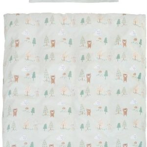 Světle zelené bavlněné dětské povlečení do postýlky 100x135 cm Woodland Buddies – Roba