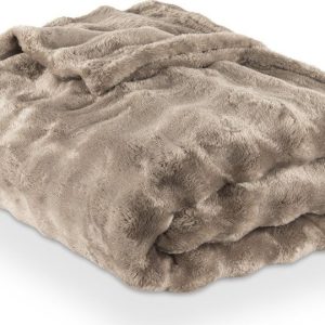 Taupe deka z mikroplyše 150x200 cm Wave – Tiseco Home Studio