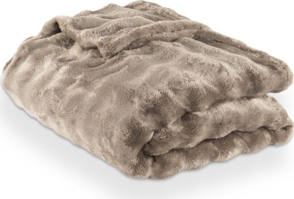 Taupe deka z mikroplyše 150x200 cm Wave – Tiseco Home Studio