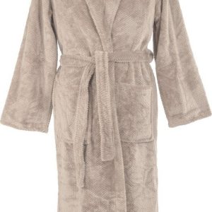 Taupe župan z mikroplyše velikost L/XL Pippa – Tiseco Home Studio