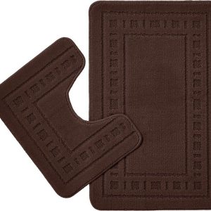 Tmavě hnědé WC koupelnové předložky v sadě 2 ks 50x80 cm Armoni – Catherine Lansfield