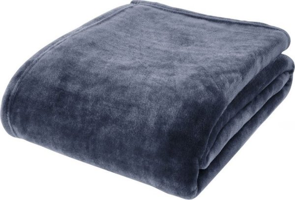 Tmavě modrá deka z mikroplyše 130x170 cm Raschel Velvet – Catherine Lansfield