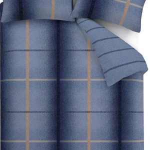 Tmavě modré flanelové povlečení na dvoulůžko/prodloužené 230x220 cm Melrose Tweed Check – Catherine Lansfield