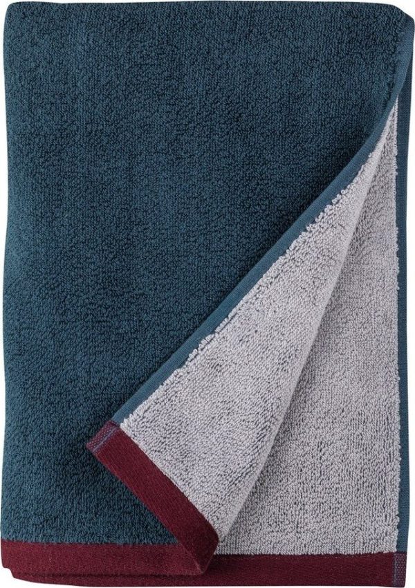 Tmavě modrý/šedý froté ručník z Bio bavlny 50x90 cm Soft – Mette Ditmer Denmark