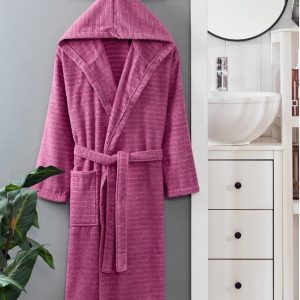 Tmavě růžový bavlněný župan velikost S/M – Mila Home
