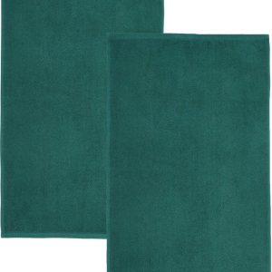 Tmavě zelené rychleschnoucí/froté bavlněné osušky v sadě 2 ks 90x140 cm Quick Dry – Catherine Lansfield