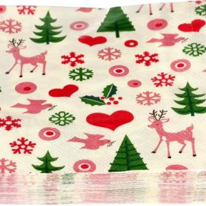 Ubrousky v sadě 20 ks 25x25 cm 50s Christmas – Rex London