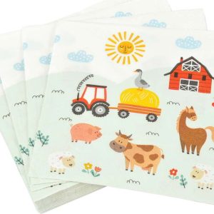 Ubrousky v sadě 20 ks 33x33 cm Farm Animals – Homéa