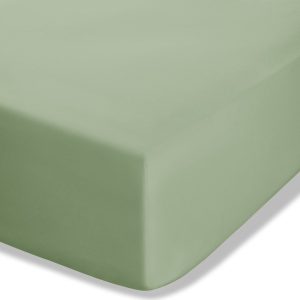 Zelené napínací perkálové prostěradlo 150x200 cm Easy Iron Percale – Catherine Lansfield
