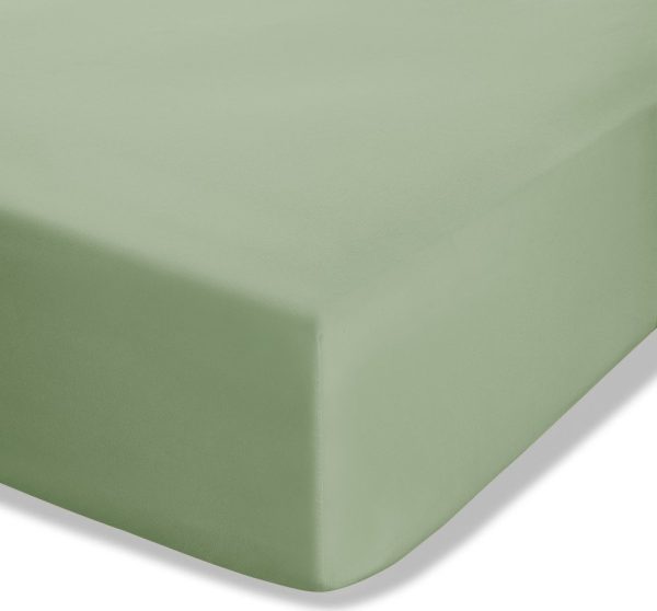 Zelené napínací perkálové prostěradlo 135x190 cm Easy Iron Percale – Catherine Lansfield