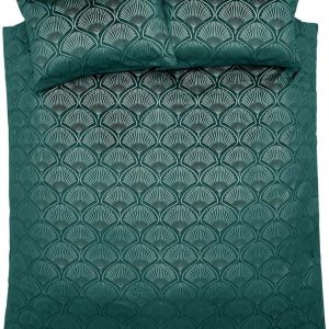 Zelené povlečení na dvoulůžko/prodloužené 230x220 cm Art Deco Pearl – Catherine Lansfield