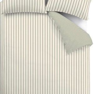 Zelené/krémové bavlněné povlečení na dvoulůžko 200x200 cm Hampton Stripe – Bianca