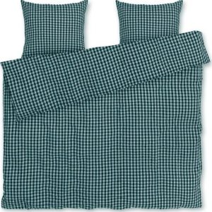 Zelené/modré krepové povlečení na dvoulůžko/prodloužené 200x220 cm Bæk&Bølge – JUNA